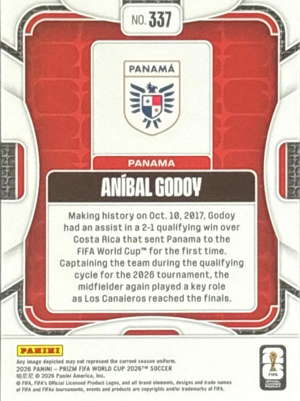 Panini Prizm Panama Aníbal Godoy Soccer Trading Card